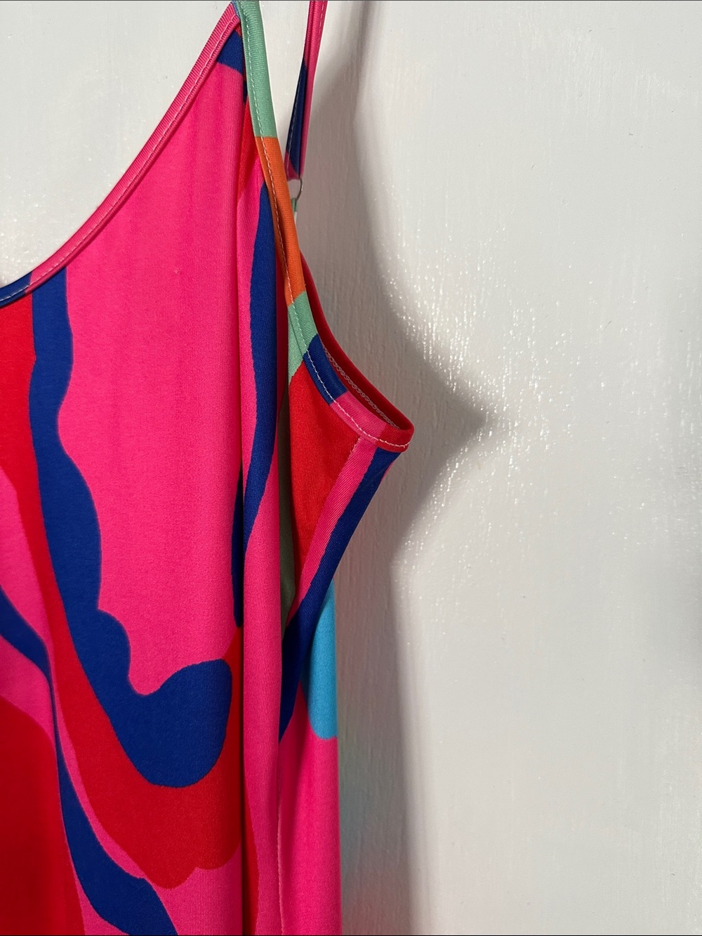 SHEIN Pink Multicolor Abstract Slip Maxi Dress - Picture 3 of 4